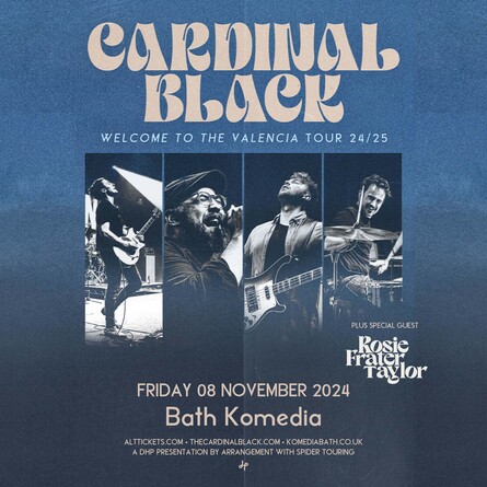 A blue tinged imaged featuring all members of Cardinal Black